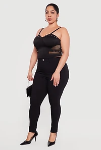 Plus Fishnet Detail Bustier Crop Top