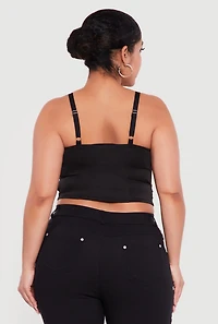 Plus Fishnet Detail Bustier Crop Top