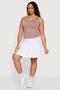 Plus Lace Trim Scoop Neck Tank Top