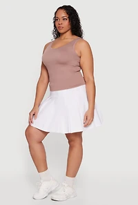 Plus Lace Trim Scoop Neck Tank Top