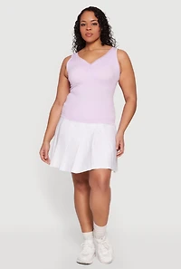 Plus Lace Trim V-Neck Tank Top