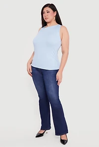 Plus Metallic Detail Asymmetrical Ruched Side Top