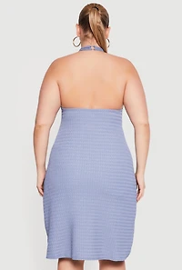 Plus Twisted Front Tunic Halter Top