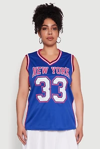 Womens Plus Graphic Basketball Jersey,