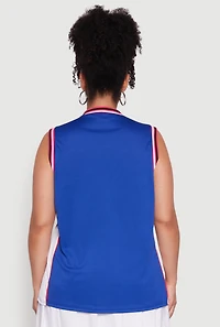Womens Plus Graphic Basketball Jersey,