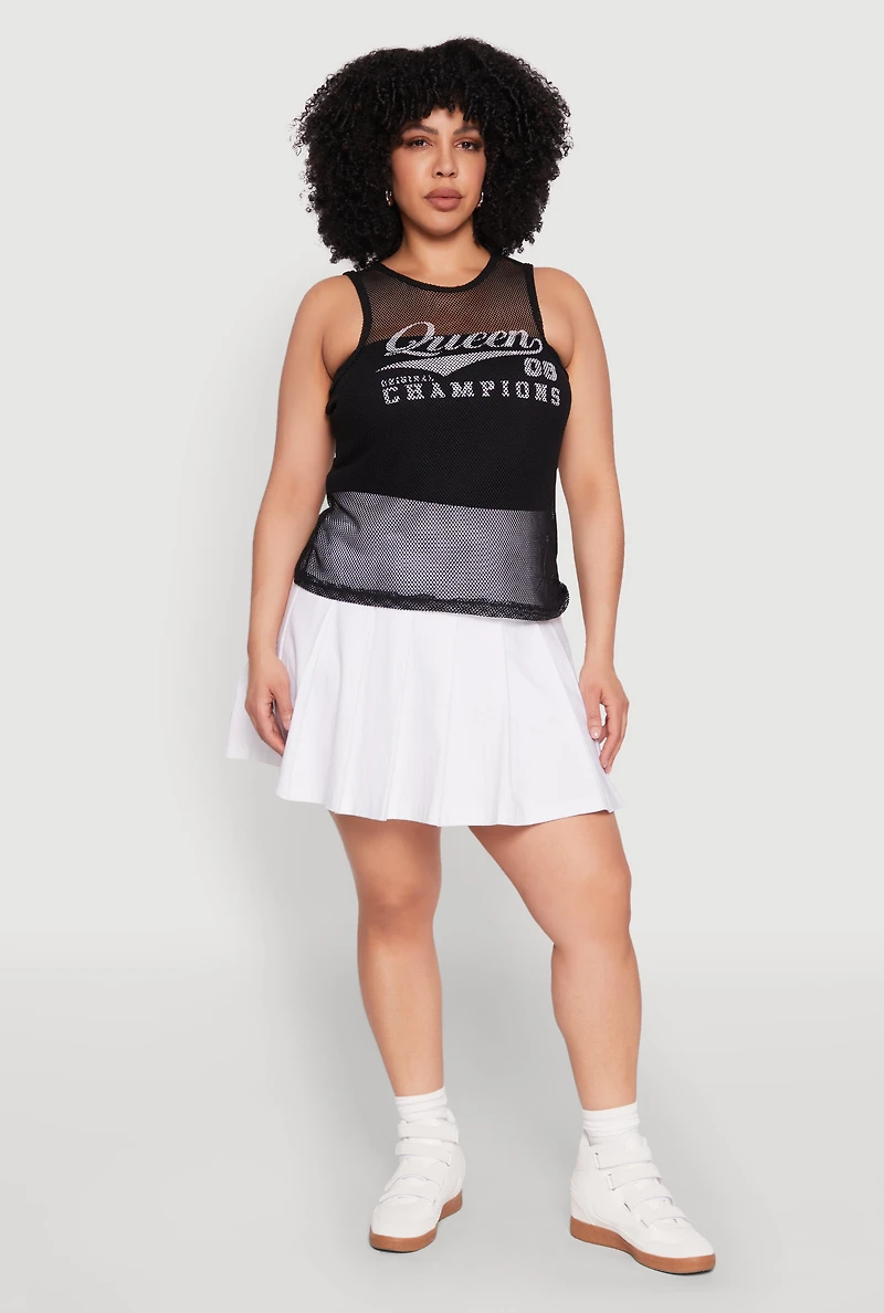 Womens Plus Size Queen 08 Original Champions Tank Top, Black, Size 2X