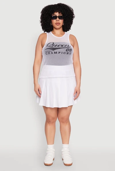 Womens Plus Size Queen 08 Original Champions Tank Top, White, Size 2X