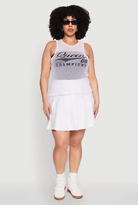Womens Plus Size Queen 08 Original Champions Tank Top, White, Size 2X