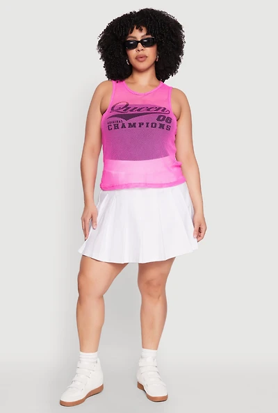Womens Plus Size Queen 08 Original Champions Tank Top, Pink, Size 1X