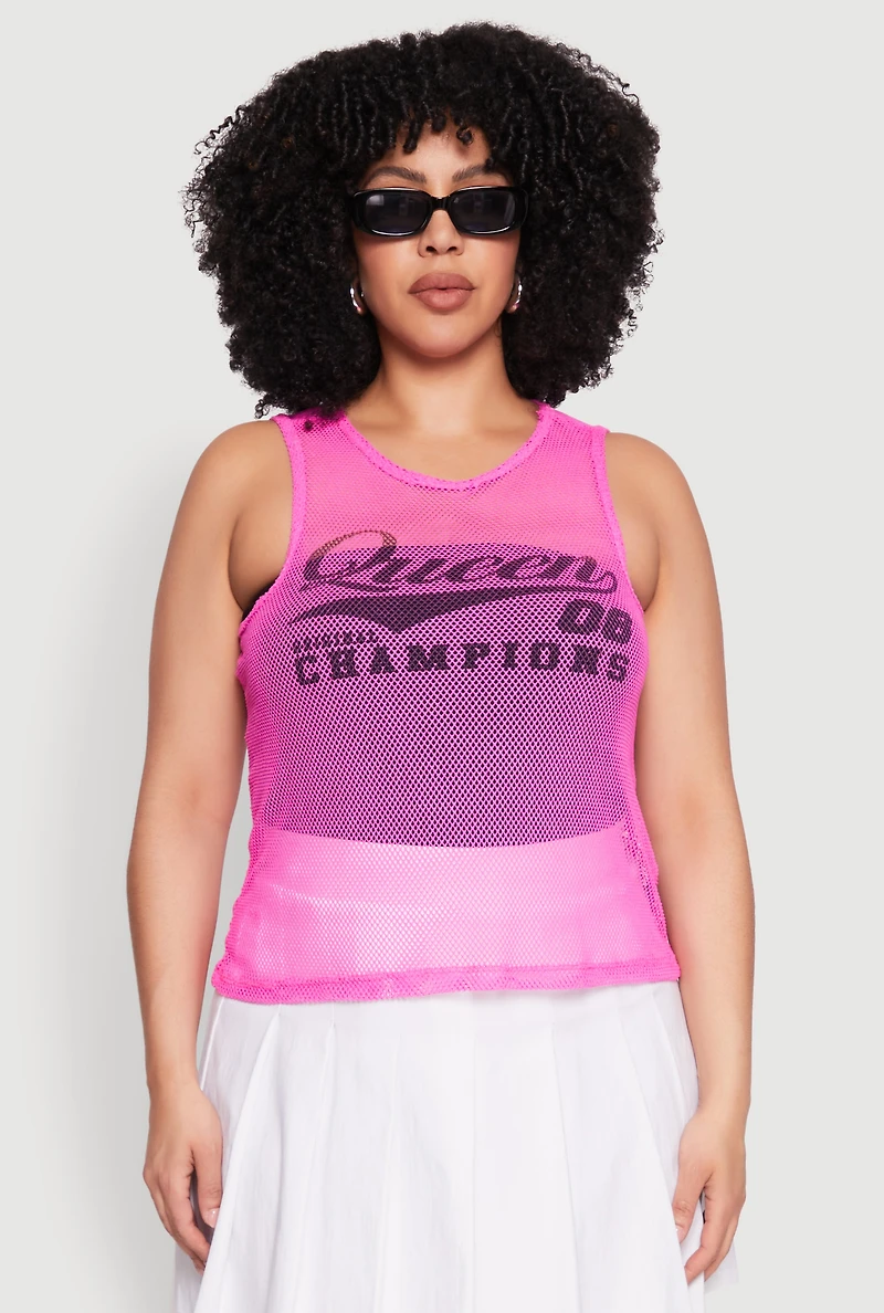 Womens Plus Size Queen 08 Original Champions Tank Top, Pink, Size 1X