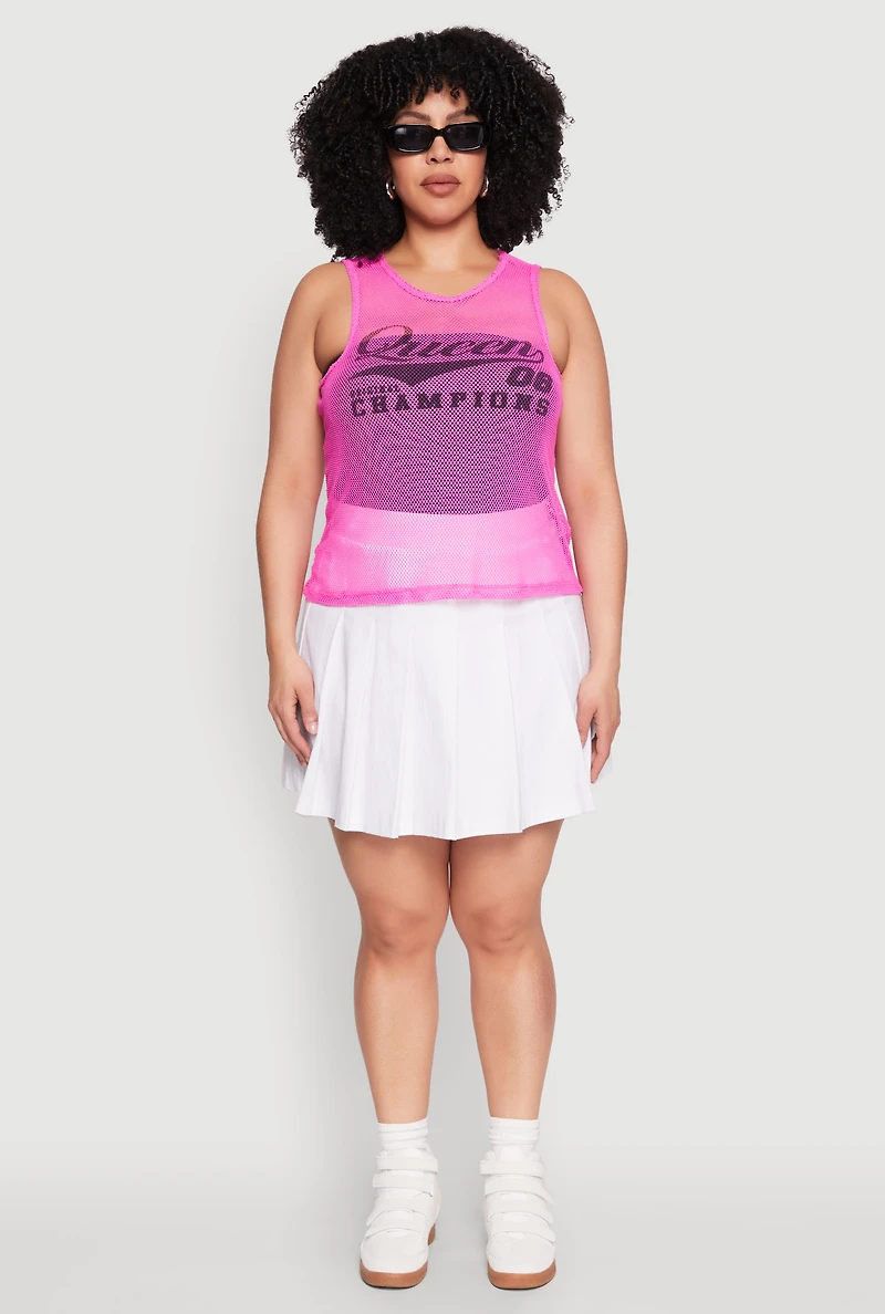 Womens Plus Size Queen 08 Original Champions Tank Top, Pink, Size 1X