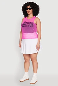 Womens Plus Size Queen 08 Original Champions Tank Top, Pink, Size 1X