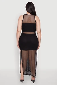 Womens Plus NYC 97 Fishnet Maxi Top, 2X