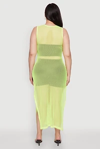 Womens Plus NYC 97 Fishnet Maxi Top,