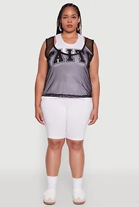 Plus Faith Graphic Lined Tank Top