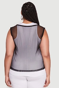 Womens Plus Faith Graphic Lined Tank Top, Multi,