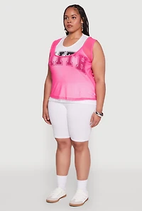 Womens Plus Size Faith Graphic Lined Tank Top, Multi, Size 3X