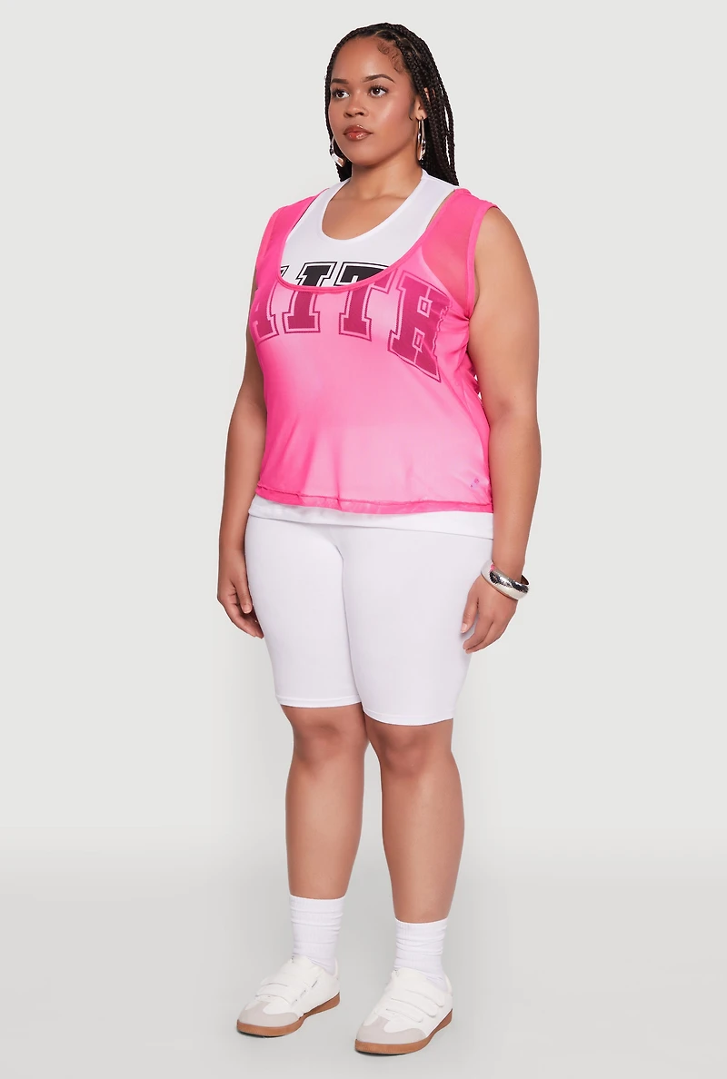 Womens Plus Size Faith Graphic Lined Tank Top, Multi, Size 3X