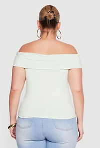 Plus Off The Shoulder Side Ruched Top