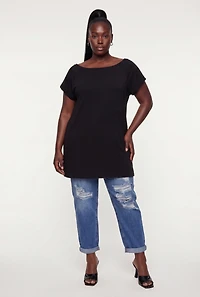 Plus Oversized Short Sleeve Pocket Tee