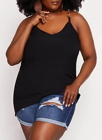 Plus Basic Chain Strap Cami