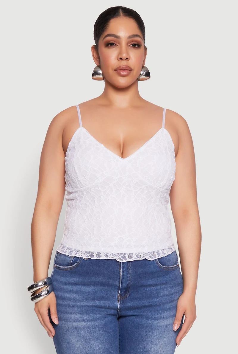 Plus Lace Overlay Cami