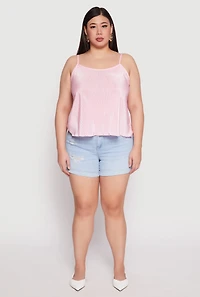 Womens Plus Plisse Cami,