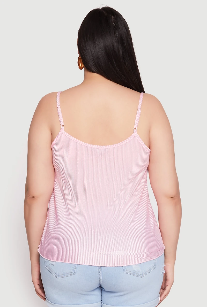 Womens Plus Plisse Cami,