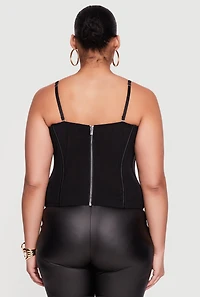 Plus Zip Back Mesh Bustier Top