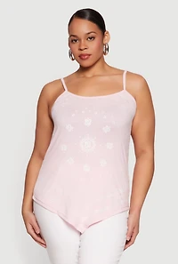 Plus Bandana Print Handkerchief Hem Cami Top