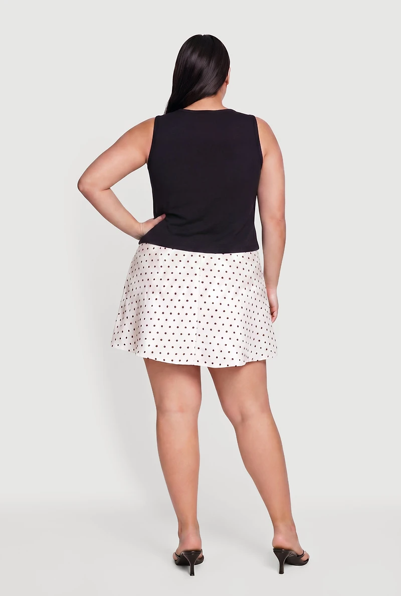 Plus Crew Neck Grommet Detail Tank Top