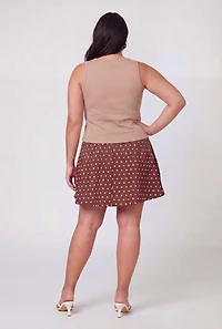 Plus Crew Neck Grommet Detail Tank Top