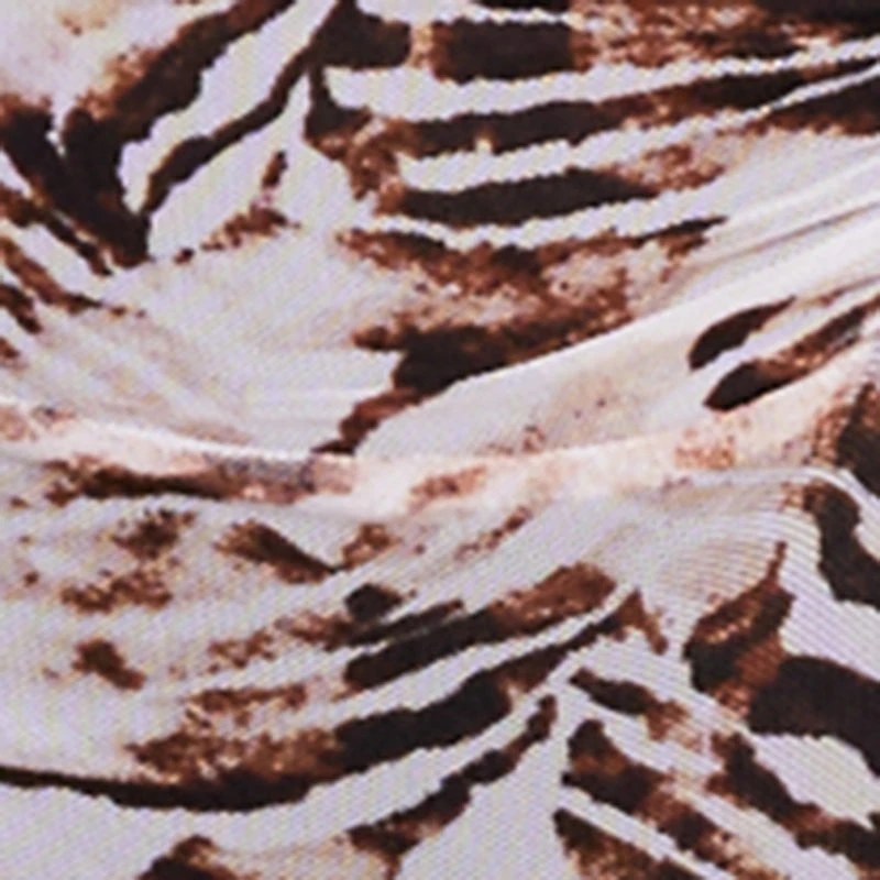 Plus Strapless Animal Print Mesh Bodysuit