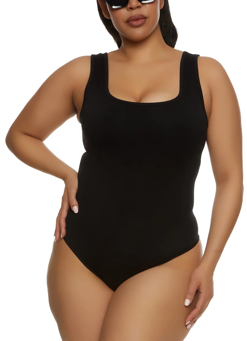 Plus Seamless Square Neck Tank Bodysuit