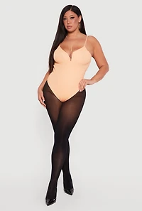 Plus Textured Knit Sweetheart Notch Neck Bodysuit