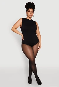 Plus Seamless Mock Neck Sleeveless Bodysuit