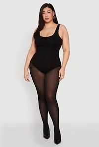 Womens Plus Double Layered Scoop Neck Bodysuit, 2X