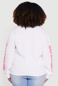 Womens Plus Strength and Dignity Graphic Sweatshirt, White,