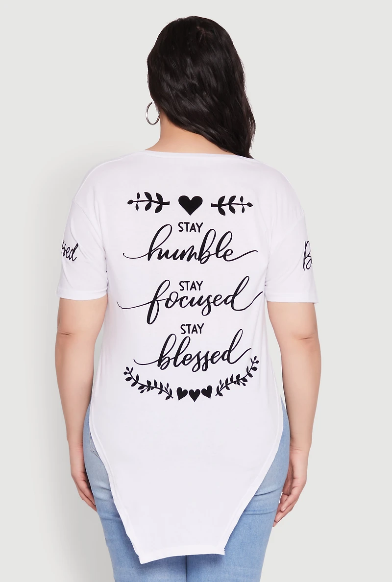 Womens Plus Size Blessed Beyond Measure Graphic Tee, White, Size 1X