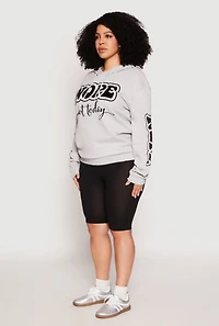 Womens Plus Size Nope Not Today Pullover Hoodie, Grey, Size 1X