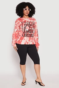 Womens Plus Size Limited Edition Velvet Burnout Sweatshirt, Red, Size 1X