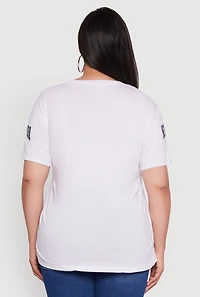 Womens Plus Size New York Graphic Print Tee, White, Size 2X