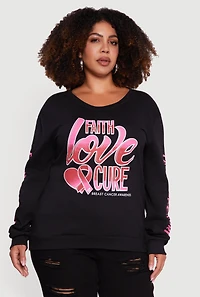 Plus Faith Love Cure Graphic Sweatshirt