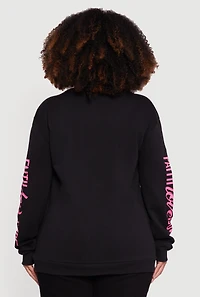 Womens Plus Size Faith Love Cure Graphic Sweatshirt, Black, Size 1X