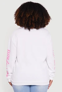Womens Plus Size Faith Love Cure Graphic Sweatshirt, White, Size 2X