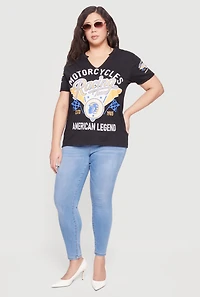 Plus Motorcycle Racing Team American Legend Tee