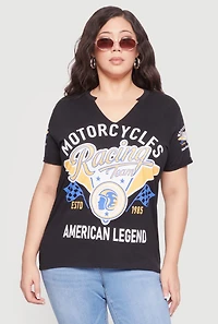 Plus Motorcycle Racing Team American Legend Tee