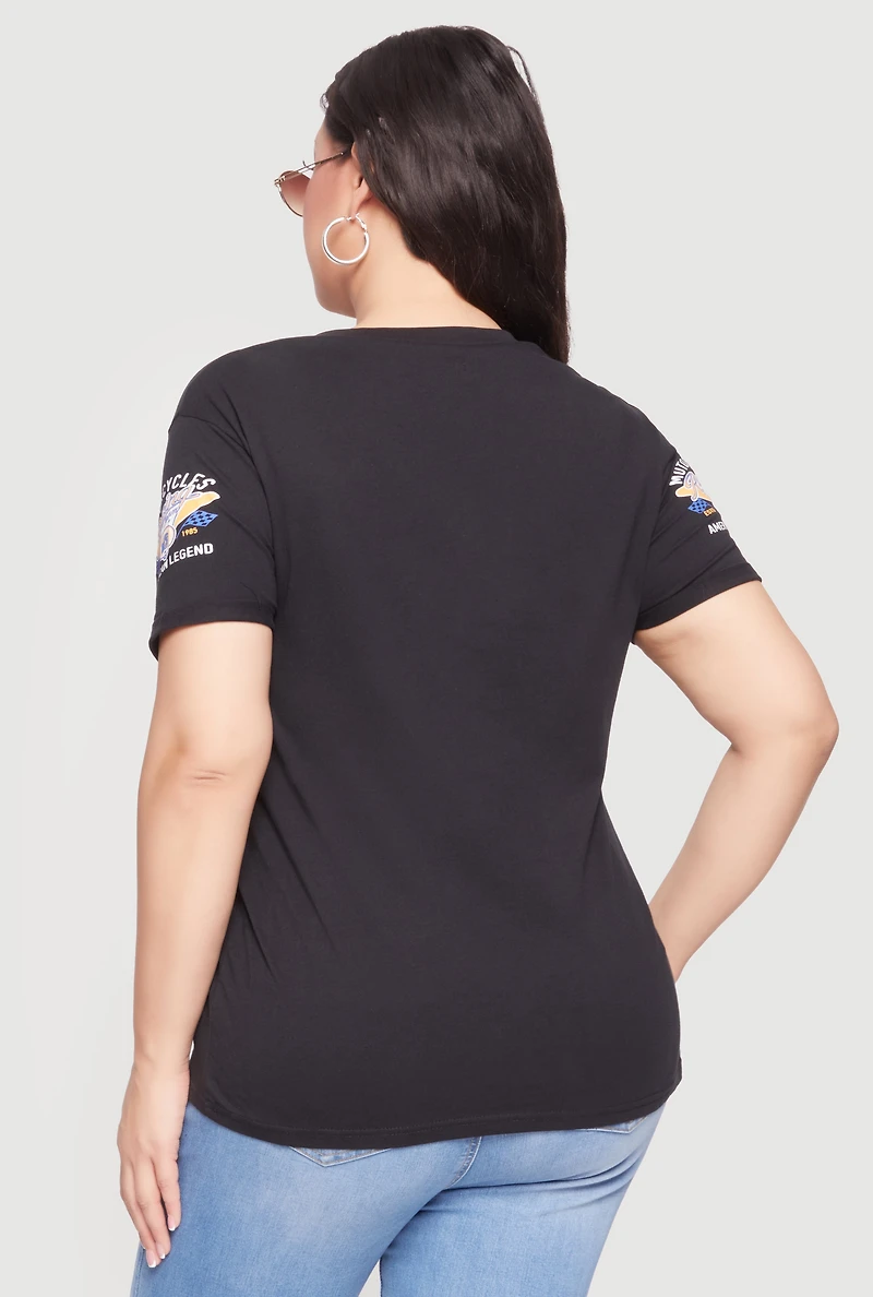 Plus Motorcycle Racing Team American Legend Tee