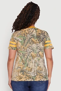Womens Plus Size Sports 58 Hunter Camo Graphic Tee, Multi, Size 1X