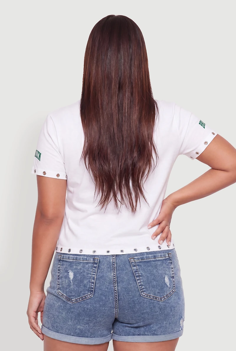 Plus Grommet Detail Brooklyn Graphic Tee